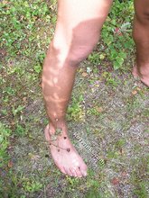 Twink eating berries and showing off his beautiful legs