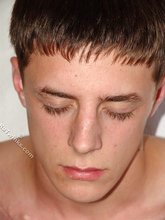 Beautiful-looking teen blows his load and eats his cum