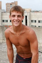 Shredded twink slowly putting his clothes back on