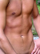 Powerful outdoors scene with a free spirit twink boy