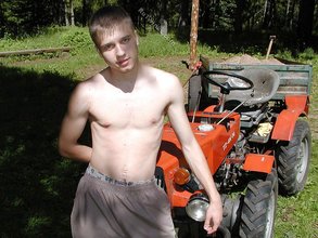 Baggy shorts baby-faced twink shows his cock up close