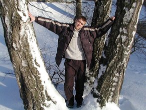 Pasty twink boy posing outdoors in his winter coat