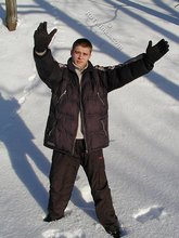 Pasty twink boy posing outdoors in his winter coat