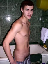 Hairy cock brunette twink shows off his manhood