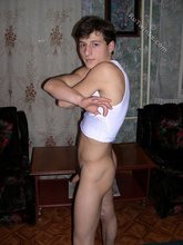 Hairy cock brunette stud shows his impressive body