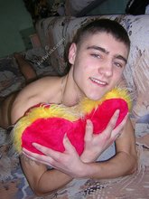 Blue-eyed-twink shows his thick dick indoors