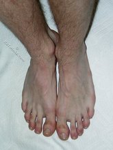 Dark-haired hottie and his soles in the spotlight