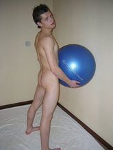 Dark-haired hottie and his soles in the spotlight