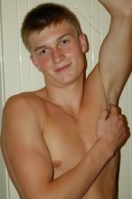 Blond-haired twink is proud to have shaved armpits