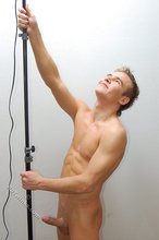 Big dick jacked-up twink shows that thing up close