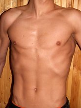 Twink brunette blows his load and eats his cum