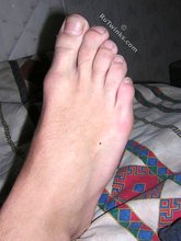 Blonde twink shows his nips, soles and feet