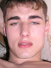 Guy with bushy eyebrows showing off his asshole