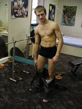 Six-pack twink stud working out and showing off