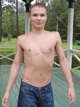 Sweaty/wet twink posing shirtless outdoors