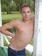 Sweaty/wet twink posing shirtless outdoors