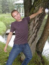 Sweaty/wet twink posing shirtless outdoors