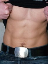 Black shirt stylish blue-eyed twink shows off his abs