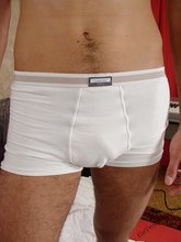 White undies dark-haired twink is slowly undressing