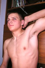 Blond-haired guy desperately wants to get hard