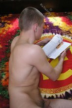 Blond-haired guy desperately wants to get hard