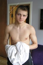 Sporty twink slowly undressing and showing his pits