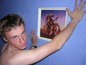Green-eyed red-faced twink takes off his shirt