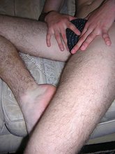 Nerdy dude with sexy pubes gets naked on camera