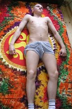 Blond-haired boy showing off his lovely cock on cam