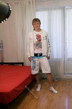 White t-shirt twink flashing his nipples on camera