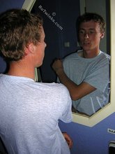 Nerdy teen twink gets home and does nothing