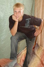 Albino-like blonde guy shows his stylish shoes