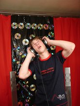 Young boy listening to his favorite tunes on cam