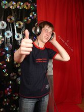 Young boy listening to his favorite tunes on cam
