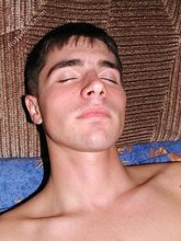 Young brunette boy stroking his hairy cock for you
