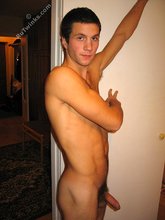 Submissive twink stroking his big fat cock on cam