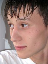 Cocky-looking brunette twink and his meaty cock/soles