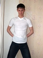 Cocky-looking brunette twink and his meaty cock/soles