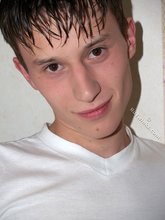 Cocky-looking brunette twink and his meaty cock/soles