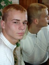 Blond-haired stud undressing and teasing you