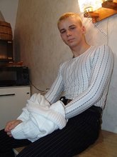 Blond-haired stud undressing and teasing you