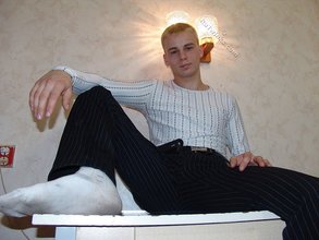 Blond-haired stud undressing and teasing you