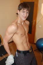Young boy shows his divine body on camera