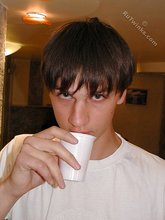 Pretty-looking twink making funny faces at the camera