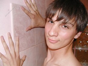 Hairy cock brunette boy posing sexily on the floor