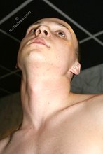 Balding twink shows off his sexy pecs and abs