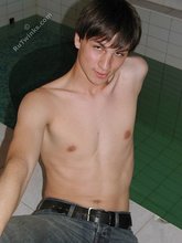 Dark-haired twink exposes that perfect body of his