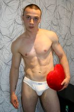 White undies romantic twink jerking his cock