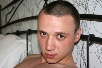 Buzzcut twink cleaning up his sexy mess on camera