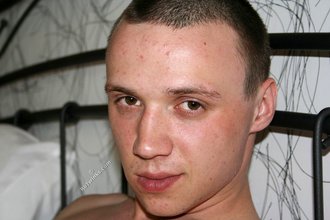 Buzzcut twink cleaning up his sexy mess on camera